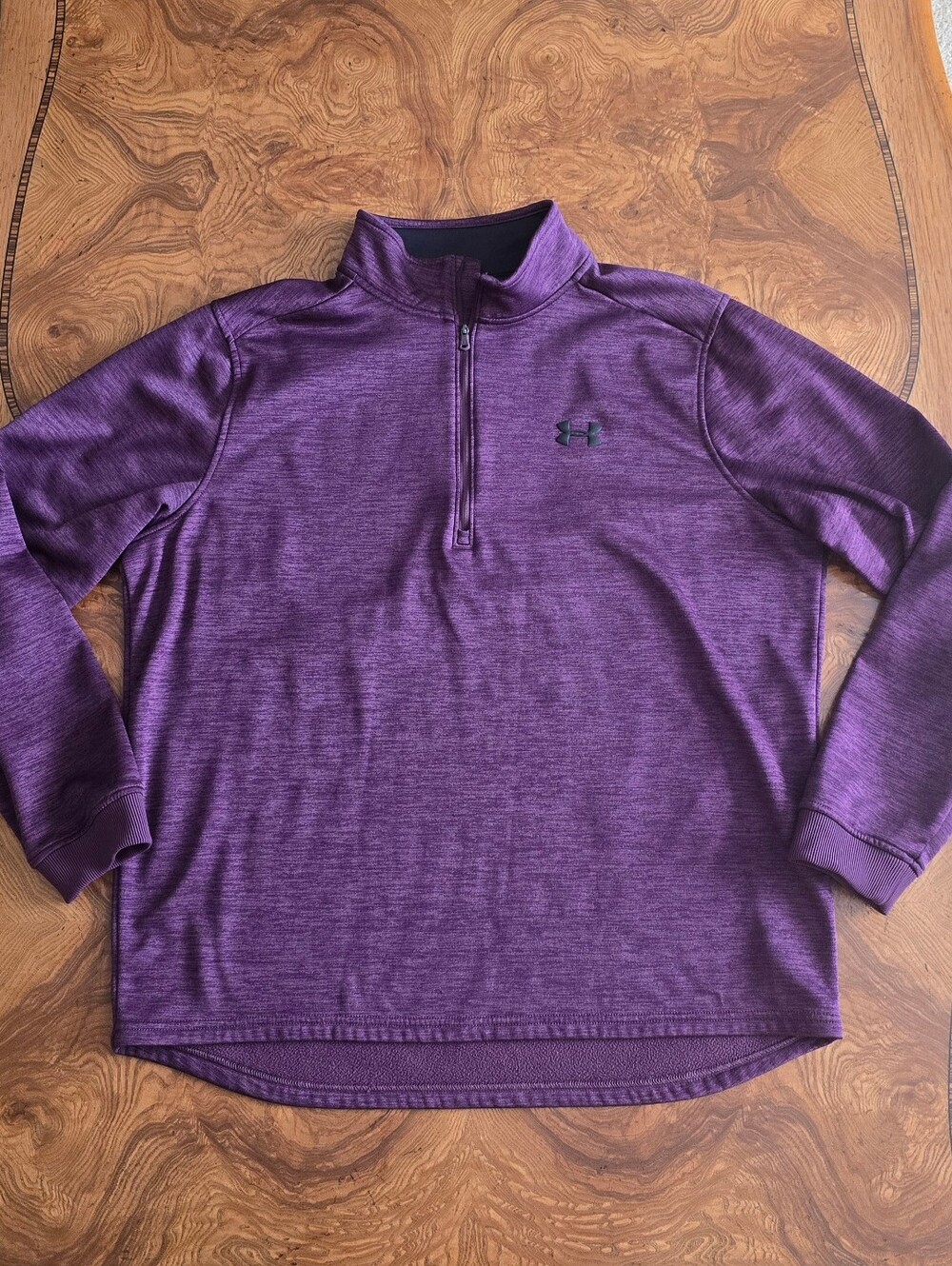 Under Armour Coldgear 1/4 Zip Pullover Sweater Mens Size XL Heather Purple